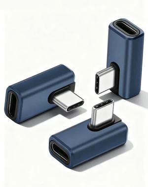 USB C Adapter 3 Pack, 90 Degree Middle Angle USB C Male to USB Type-C Female Ada USB C Adapter 3 Pack, 90 Degree Middle Angle USB C Male to USB Type-C Female Ada