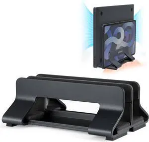 Aluminum Dual Vertical Laptop Stand Dock Holder, Supports 2 Devices, Adjustable Slot Width 15-36mm, Space-Saving Upright Storage for MacBook and Laptops Aluminum Dual Vertical Laptop Stand Dock Holder, Supports 2 Devices, Adjustable Slot Width 15-36mm, Space-Saving Upright Storage for MacBook and Laptops