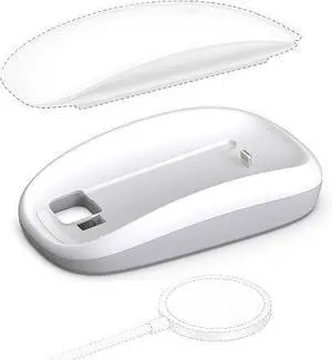 Mouses Charger Base Wireless Charging Dock for Apple Magic Mouse 2 (Lightning), Ergonomic Wand Apple Mouse Grip with MagSafe Charging Support (White),Charger and Mouse not Included Mouses Charger Base Wireless Charging Dock for Apple Magic Mouse 2 (Lightning), Ergonomic Wand Apple Mouse Grip with MagSafe Charging Support (White),Charger and Mouse not Included