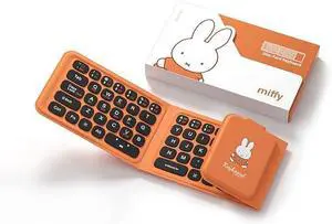 Triple-Fold Bluetooth Keyboard - Magnetic Fold Design with Integrated Touchpad & Numeric Keypad, Bluetooth 5.0 (3 Devices), Rechargeable 5.6mm Slim, Premium Leather - Orange Triple-Fold Bluetooth Keyboard - Magnetic Fold Design with Integrated Touchpad & Numeric Keypad, Bluetooth 5.0 (3 Devices), Rechargeable 5.6mm Slim, Premium Leather - Orange