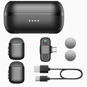 M10 Pro Wireless Lavalier Microphone with Charging Case, 2.4GHz Clip-On Mic with DSP Intelligent Noise Reduction, 50M Transmission Range, Omnidirectional Audio for Video Recording, Vlogging & Live Str M10 Pro Wireless Lavalier Microphone with Charging Case, 2.4GHz Clip-On Mic with DSP Intelligent Noise Reduction, 50M Transmission Range, Omnidirectional Audio for Video Recording, Vlogging & Live Str