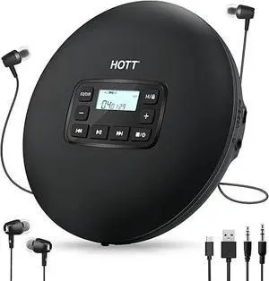 C204 Basic Portable CD Player with Anti-Skip Protection - AA Battery Powered, Compact CD Players MP3/CD-R Compatible, Built-in Headphones & AUX Output for Car C204 Basic Portable CD Player with Anti-Skip Protection - AA Battery Powered, Compact CD Players MP3/CD-R Compatible, Built-in Headphones & AUX Output for Car