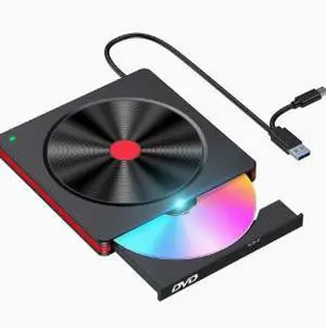 External DVD Burner USB 3.0 Type-C Drive, Portable CD DVD RW Writer with Tray Loading, Plug & Play Optical Drive for Laptop Desktop PC Mac Computer External DVD Burner USB 3.0 Type-C Drive, Portable CD DVD RW Writer with Tray Loading, Plug & Play Optical Drive for Laptop Desktop PC Mac Computer