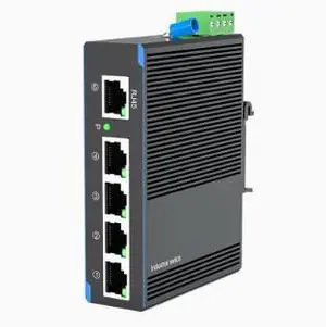 Industrial Gigabit Ethernet Switch, 5-Port Unmanaged Network Switch with DIN Rail Mount, DC 12-54V Wide Voltage Input for Industrial Automation and Security Networks Industrial Gigabit Ethernet Switch, 5-Port Unmanaged Network Switch with DIN Rail Mount, DC 12-54V Wide Voltage Input for Industrial Automation and Security Networks