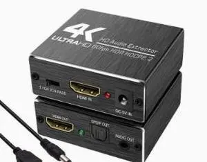 HDMI 2.0 Audio Extractor Splitter, 4K HDMI Audio Converter with Optical TOSLINK & Stereo Output, Supports AC-3 DTS LPCM for TV Soundbar Home Theater HDMI 2.0 Audio Extractor Splitter, 4K HDMI Audio Converter with Optical TOSLINK & Stereo Output, Supports AC-3 DTS LPCM for TV Soundbar Home Theater