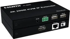 4K@60Hz KVM Extender, 200m(656ft) HDMI Over IP Extender via Cat5e/Cat6, USB Keyboard/Mouse Control with RS232/IR, Plug & Play for Windows/Mac/Linux - Pro AV Matrix Solution 4K@60Hz KVM Extender, 200m(656ft) HDMI Over IP Extender via Cat5e/Cat6, USB Keyboard/Mouse Control with RS232/IR, Plug & Play for Windows/Mac/Linux - Pro AV Matrix Solution