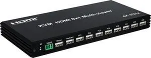 KVM HDMI 8x1 Multi-Viewer 4K@30Hz | 8-Port HDMI Switch with USB Keyboard Control | 8-Screen Splitter for PC/PS5/Xbox | IR & RS232 Support | 340MHz Bandwidth | Meeting Room/Studio KVM HDMI 8x1 Multi-Viewer 4K@30Hz | 8-Port HDMI Switch with USB Keyboard Control | 8-Screen Splitter for PC/PS5/Xbox | IR & RS232 Support | 340MHz Bandwidth | Meeting Room/Studio