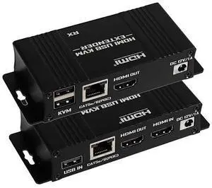 164ft/50m HDMI KVM Extender Over Ethernet, USB KVM Extender Over Ethernet Cat5e/6/7, 1080P@60Hz, Supports Keyboard and Mouse USB HDMI Loop Out, Power Over Cable(Transmitter+Receiver) 164ft/50m HDMI KVM Extender Over Ethernet, USB KVM Extender Over Ethernet Cat5e/6/7, 1080P@60Hz, Supports Keyboard and Mouse USB HDMI Loop Out, Power Over Cable(Transmitter+Receiver)