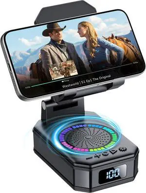 Gifts for Men Women, Cell Phone Stand with Wireless Bluetooth Speaker and Colorful LED Lights, 4-in-1 Multifunctional Phone Holder Support Fast Charging, Adjustable Desktop Stand, Best Gifts Gifts for Men Women, Cell Phone Stand with Wireless Bluetooth Speaker and Colorful LED Lights, 4-in-1 Multifunctional Phone Holder Support Fast Charging, Adjustable Desktop Stand, Best Gifts