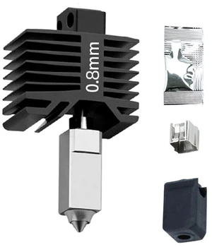 0.8mmHardened Steel All-in-One Hotend Assembly with Silicone Sock for Bambu Lab X1 and P1 Series 3D Printers, Integrated Non-Removable Nozzle