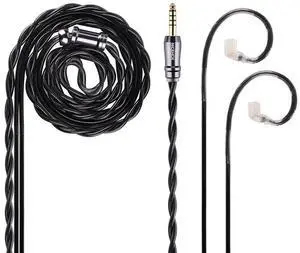 DuskAg 5N Pure Silver IEM Cable QDC Connector 4.4mm Balanced Plug | 5N pure silver & OCC shielding boosts mid-high density,1.2m cord, QDC pin, 4.4mm balanced plug for QDC audiophile DuskAg 5N Pure Silver IEM Cable QDC Connector 4.4mm Balanced Plug | 5N pure silver & OCC shielding boosts mid-high density,1.2m cord, QDC pin, 4.4mm balanced plug for QDC audiophile