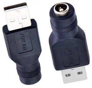 USB to DC Power Adapter USB 2.0 A Male to DC 5.5x2.1mm Female Connector DC5521 Female to Type A Male Adapter for Laptop PC Smart Phone 2 PCS USB to DC Power Adapter USB 2.0 A Male to DC 5.5x2.1mm Female Connector DC5521 Female to Type A Male Adapter for Laptop PC Smart Phone 2 PCS
