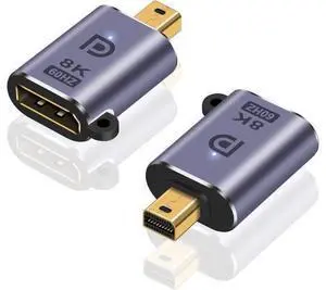 Mini Displayport to Displayport Adapter 8K, Mini DP to DP 1.4V Adapter, 8K@60hz Resolution Male to Female Extension Mini Displayport Adapter for MacBook, Surface Pro, 2Pack Mini Displayport to Displayport Adapter 8K, Mini DP to DP 1.4V Adapter, 8K@60hz Resolution Male to Female Extension Mini Displayport Adapter for MacBook, Surface Pro, 2Pack