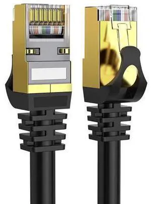 Cat 8 Ethernet Cable, 26AWG Lastest 40Gbps 2000Mhz , Heavy Duty High Speed Cat8 LAN Network RJ45 Cable in Wall, Outdoor, Weatherproof Rated for Router, Modem, Gaming - 6 ft. Cat 8 Ethernet Cable, 26AWG Lastest 40Gbps 2000Mhz , Heavy Duty High Speed Cat8 LAN Network RJ45 Cable in Wall, Outdoor, Weatherproof Rated for Router, Modem, Gaming - 6 ft.