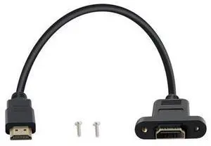 HDMI Male Female Extension Cable with Panel 4K HDMI Short Extender with Screw Holes Panel Mounted, Apply to Blu Ray Players, HDTV, Xbox360, TV (0.3 m/1FT) HDMI Male Female Extension Cable with Panel 4K HDMI Short Extender with Screw Holes Panel Mounted, Apply to Blu Ray Players, HDTV, Xbox360, TV (0.3 m/1FT)