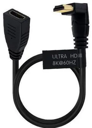 2 Feet 48Gbps HDMI 8K@60Hz Extension Ultra HD Cable, Straight Female to Down Angle Male HDMI 2.1 Extender High Speed Shield Cord for Xbox TV PS4 PS5 Switch, Support 4K@120Hz, 3D Dynamic HDR 2 Feet 48Gbps HDMI 8K@60Hz Extension Ultra HD Cable, Straight Female to Down Angle Male HDMI 2.1 Extender High Speed Shield Cord for Xbox TV PS4 PS5 Switch, Support 4K@120Hz, 3D Dynamic HDR