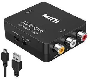 RCA to HDMI Converter Amtake 1080P RCA Composite CVBS AV to HDMI Video Audio Converter Adapter Compatible with N64 Wii PS2 Xbox VHS VCR Camera DVD Support PAL/NTSC with USB Power Cable RCA to HDMI Converter Amtake 1080P RCA Composite CVBS AV to HDMI Video Audio Converter Adapter Compatible with N64 Wii PS2 Xbox VHS VCR Camera DVD Support PAL/NTSC with USB Power Cable