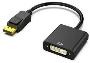 DisplayPort to DVI DVI-D Single Link Adapter, Display Port to DVI Converter Male to Female Black DisplayPort to DVI DVI-D Single Link Adapter, Display Port to DVI Converter Male to Female Black