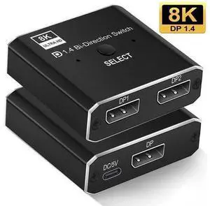 8K DP Switch Bidirectional Displayport 1.4 Switcher Displayport Splitter Convertor for Monitor Projector TV PC Laptop 8K DP Switch Bidirectional Displayport 1.4 Switcher Displayport Splitter Convertor for Monitor Projector TV PC Laptop