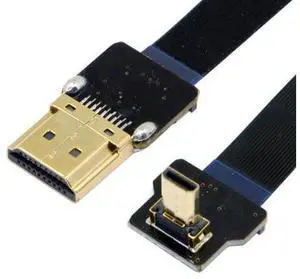 FPV 90 Degree Up Angled FPV Micro HDMI Male to HDMI Male Flat Cable 50cm Compatible for FPV HDTV Multicopter Aerial Photography Support 1080p 60hz 50cm FPV 90 Degree Up Angled FPV Micro HDMI Male to HDMI Male Flat Cable 50cm Compatible for FPV HDTV Multicopter Aerial Photography Support 1080p 60hz 50cm