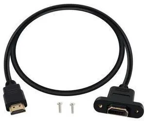 HDMI Male Female Extension Cable with Panel 4K HDMI Short Extender with Screw Holes Panel Mounted, Apply to Blu Ray Players, HDTV, Xbox360, TV (0.5 m/1.6FT) HDMI Male Female Extension Cable with Panel 4K HDMI Short Extender with Screw Holes Panel Mounted, Apply to Blu Ray Players, HDTV, Xbox360, TV (0.5 m/1.6FT)