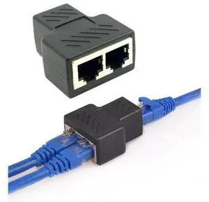 Ethernet Splitter RJ45 Splitter Adapter 1 to 2 Ways Dual Female Port CAT5 /6/ 7 LAN Ethernet Cable Ethernet Splitter RJ45 Splitter Adapter 1 to 2 Ways Dual Female Port CAT5 /6/ 7 LAN Ethernet Cable