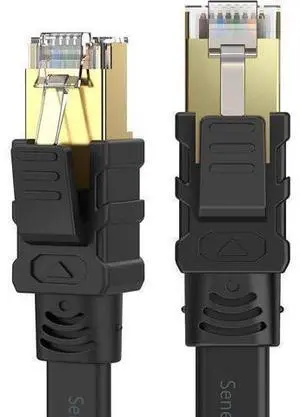 Cat 8 Ethernet Cable 1.5 ft High Speed, 26AWG Heavy Duty Shielded Ethernet Cord, 40Gbps 2000Mhz Flat Internet Network Patch Cord, Outdoor&Indoor, LAN Cable for Gaming, PS5/4/3, Modem, Router Cat 8 Ethernet Cable 1.5 ft High Speed, 26AWG Heavy Duty Shielded Ethernet Cord, 40Gbps 2000Mhz Flat Internet Network Patch Cord, Outdoor&Indoor, LAN Cable for Gaming, PS5/4/3, Modem, Router
