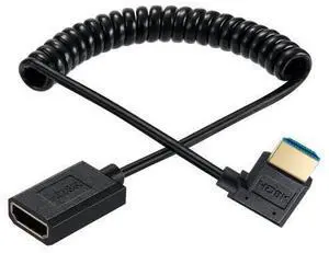 8K HDMI Extension Cable, 4Ft Coiled HDMI 2.1 Male to Female 90 Degree Angle Spiral Extender Cord, High Speed Supports 48Gbps 8K@60 for Camera, Camcorder, Monitor TV, PC and More (Right Angle) 8K HDMI Extension Cable, 4Ft Coiled HDMI 2.1 Male to Female 90 Degree Angle Spiral Extender Cord, High Speed Supports 48Gbps 8K@60 for Camera, Camcorder, Monitor TV, PC and More (Right Angle)