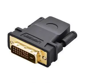 UGREEN HDMI to DVI Converter adapter, High Speed HDMI Female to DVI 24+1 DVI-D Male Adapter Gold Plated Support 1080P for HDTV, Plasma, DVD and Projector ,Fully compatible with all HDTV formats. UGREEN HDMI to DVI Converter adapter, High Speed HDMI Female to DVI 24+1 DVI-D Male Adapter Gold Plated Support 1080P for HDTV, Plasma, DVD and Projector ,Fully compatible with all HDTV formats.