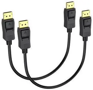DisplayPort Cable 1 FT 2-Pack, (Display Port) DP to DP Male to Male Cord, Gold-Plated, Supports 4K@60Hz, 2K@165Hz Compatible for Monitor, Computer, Laptop, Graphics Card, Docking Station DisplayPort Cable 1 FT 2-Pack, (Display Port) DP to DP Male to Male Cord, Gold-Plated, Supports 4K@60Hz, 2K@165Hz Compatible for Monitor, Computer, Laptop, Graphics Card, Docking Station