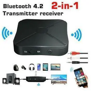 2 in 1 Bluetooth 5.0 Transmitter & Receiver Wireless Audio Adapter with 3.5mm Aux RCA Cable for TV Home Stereo Smartphone PC 2 in 1 Bluetooth 5.0 Transmitter & Receiver Wireless Audio Adapter with 3.5mm Aux RCA Cable for TV Home Stereo Smartphone PC