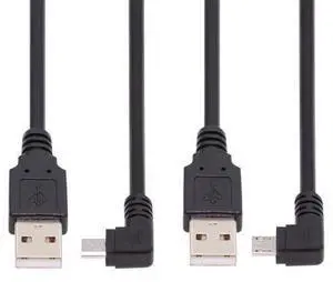 Left & Right Angled 90 Degree Micro USB 2.0 Type 5Pin to USB 2.0 Type-A Data Charge Cable 480Mbps Data for Phone Tablet Computer Camera 2 Pack (100cm) Left & Right Angled 90 Degree Micro USB 2.0 Type 5Pin to USB 2.0 Type-A Data Charge Cable 480Mbps Data for Phone Tablet Computer Camera 2 Pack (100cm)