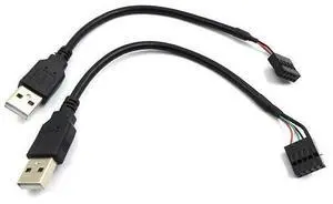 9 pin USB Header to USB Cable, USB 2.0 Type A Male to Dupont 9 Pin Female Header Motherboard Cable Cord (AM to 9Pin 0.2M)(2 Pack) 9 pin USB Header to USB Cable, USB 2.0 Type A Male to Dupont 9 Pin Female Header Motherboard Cable Cord (AM to 9Pin 0.2M)(2 Pack)