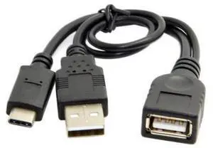 USB 2.0 Female OTG to USB-C Type-C USB 3.1 Data Cable with Power for Cell Phone & Laptop Pro USB 2.0 Female OTG to USB-C Type-C USB 3.1 Data Cable with Power for Cell Phone & Laptop Pro