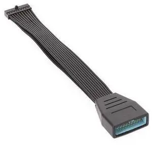 Low Profile Header USB 3.0 19/20 Pin Internal Extension Male to Female Adapter Flat Cable for Motherboard -Solve the problem that the USB port is blocked by graphics card - 6 inches Low Profile Header USB 3.0 19/20 Pin Internal Extension Male to Female Adapter Flat Cable for Motherboard -Solve the problem that the USB port is blocked by graphics card - 6 inches