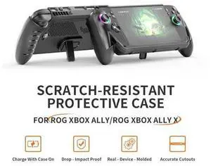 Protective Case for ASUS Rog Xbox Ally X & Rog Xbox Ally 2025, TPU Cover with Kickstand for Gaming Handheld Cover Case Accessories, Anti-Collision,Non-Slip,Anti-Scratch Design,Black Protective Case for ASUS Rog Xbox Ally X & Rog Xbox Ally 2025, TPU Cover with Kickstand for Gaming Handheld Cover Case Accessories, Anti-Collision,Non-Slip,Anti-Scratch Design,Black