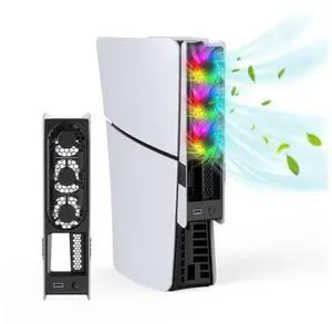 Cooling Fans for PS5 Pro/Slim, Adjustable 3 Speed Fans with LED Light, Quiet and Efficient Cooling System,USB 3.0 Port for PlayStation5 Pro/Slim Disc/Digital Edition Console-Black&White Cooling Fans for PS5 Pro/Slim, Adjustable 3 Speed Fans with LED Light, Quiet and Efficient Cooling System,USB 3.0 Port for PlayStation5 Pro/Slim Disc/Digital Edition Console-Black&White