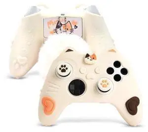 GeekShare Cat Paw Controller Skin Grips Set Anti-Slip Silicone Protective Cover Skin Case Compatible with Xbox Series X Controller with 2 Thumb Caps & 2 Button Caps & 1 Fluffy Ball & 2 Sticker-Calico GeekShare Cat Paw Controller Skin Grips Set Anti-Slip Silicone Protective Cover Skin Case Compatible with Xbox Series X Controller with 2 Thumb Caps & 2 Button Caps & 1 Fluffy Ball & 2 Sticker-Calico