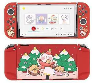 GeekShare Christmas Protective Case Slim Cover Case Compatible with Switch OLED and Joy Con - Shock-Absorption and Anti-Scratch Switch OLED Case Accessories GeekShare Christmas Protective Case Slim Cover Case Compatible with Switch OLED and Joy Con - Shock-Absorption and Anti-Scratch Switch OLED Case Accessories
