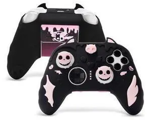 GeekShare Sweetheart Skull Silicone Controller Cover Compatible with Xbox Series X/S - Anti-Slip, Sweatproof Protective Skin with Thumb Grips & Decals - Black & Pink GeekShare Sweetheart Skull Silicone Controller Cover Compatible with Xbox Series X/S - Anti-Slip, Sweatproof Protective Skin with Thumb Grips & Decals - Black & Pink