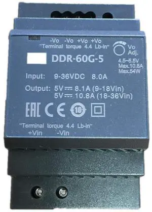 PowerNex Mean Well DDR-60 60W DIN Rail Type DC-DC Converter MEANWELL 60W Converter (DDR-60G-5) PowerNex Mean Well DDR-60 60W DIN Rail Type DC-DC Converter MEANWELL 60W Converter (DDR-60G-5)