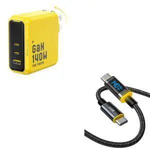 Youth 140W GaN+ Charger 100W Laptop Fast Charger +140W USB C to USB C Cable with Display,Nylon 4ft Youth 140W GaN+ Charger 100W Laptop Fast Charger +140W USB C to USB C Cable with Display,Nylon 4ft