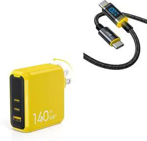 PD 3.1 Magcube 140W Gan+ USB C Charger + 140W USB C to C Cable with LED Display PD 3.1 Magcube 140W Gan+ USB C Charger + 140W USB C to C Cable with LED Display