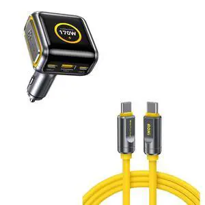 SUPERAUTO 170W Car Charger with Smart LED Display140W PD 3.1 USB C Fast Charging Car Adapter with USB4 2.0 Cable 6.6ft with 240W PD3.1 Fast Charging, 80Gbps Data Transfer, Dual 8K/Triple 4K Displ SUPERAUTO 170W Car Charger with Smart LED Display140W PD 3.1 USB C Fast Charging Car Adapter with USB4 2.0 Cable 6.6ft with 240W PD3.1 Fast Charging, 80Gbps Data Transfer, Dual 8K/Triple 4K Displ
