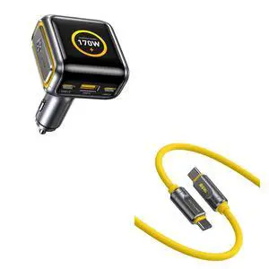 SUPERAUTO 170W Car Charger with Smart LED Display, 140W PD 3.1 USB C Fast Charging Car Adapter with 80Gb/s USB4 2.0 Cable 3.3FT with up to 120Gbps Bandwidth Boost Dual 8K/4K Display 240W PD 3.1 F SUPERAUTO 170W Car Charger with Smart LED Display, 140W PD 3.1 USB C Fast Charging Car Adapter with 80Gb/s USB4 2.0 Cable 3.3FT with up to 120Gbps Bandwidth Boost Dual 8K/4K Display 240W PD 3.1 F