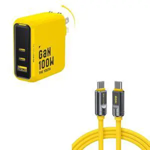 Youth 100W Gan+ USB C Wall Charger, 3-Port Laptop Fast Charger Type C Power Adapter+ USB 4 2.0 Cable 6.6FT with up to 120Gbps Bandwidth Boost Dual 8K/4K Display 240W PD 3.1 Fast Charging Youth 100W Gan+ USB C Wall Charger, 3-Port Laptop Fast Charger Type C Power Adapter+ USB 4 2.0 Cable 6.6FT with up to 120Gbps Bandwidth Boost Dual 8K/4K Display 240W PD 3.1 Fast Charging