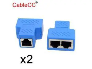 CalbeCC RJ45 Cat6 8P8C STP UTP Plug To Dual RJ45 Splitter Network Ethernet Switcher Adapter Converter with Shield 2pcs CalbeCC RJ45 Cat6 8P8C STP UTP Plug To Dual RJ45 Splitter Network Ethernet Switcher Adapter Converter with Shield 2pcs