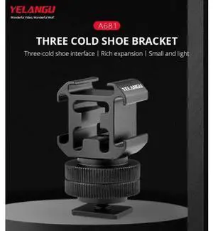 Triple Cold Shoe Mount Adapter Mount for Mic LED Video Light for DSLR Camera Triple Cold Shoe Mount Adapter Mount for Mic LED Video Light for DSLR Camera