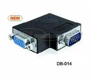Vertical Flat Left Angled 90 Degree VGA SVGA Male to Female Extension Adapter BK Vertical Flat Left Angled 90 Degree VGA SVGA Male to Female Extension Adapter BK