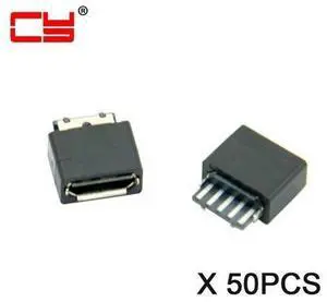 50Pcs Micro USB Type B 5 Pin Female Jack Port Socket Adapter Connector Solder Type Repair Parts Gold Flash Plating Contact 50Pcs Micro USB Type B 5 Pin Female Jack Port Socket Adapter Connector Solder Type Repair Parts Gold Flash Plating Contact